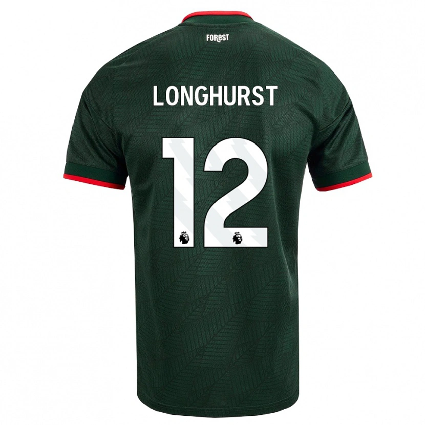 Danxen Męski Kate Longhurst #12 Ciemnozielony Czerwony Wyjazdowa Koszulka 2026/27 Koszulki Klubowe