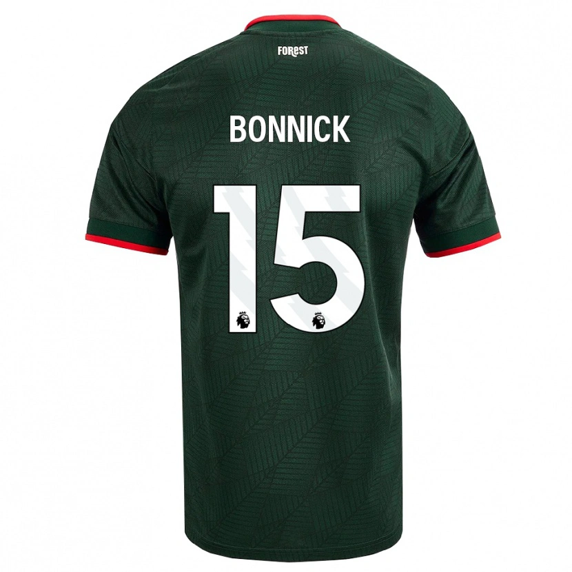 Danxen Męski Azae Bonnick #15 Ciemnozielony Czerwony Wyjazdowa Koszulka 2026/27 Koszulki Klubowe