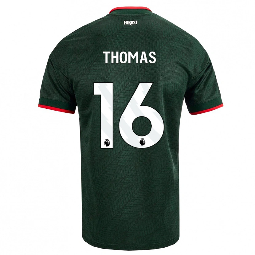 Danxen Męski Tyrese Thomas #16 Ciemnozielony Czerwony Wyjazdowa Koszulka 2026/27 Koszulki Klubowe