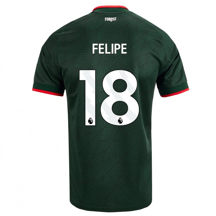 Danxen Męski Felipe #18 Ciemnozielony Czerwony Wyjazdowa Koszulka 2026/27 Koszulki Klubowe