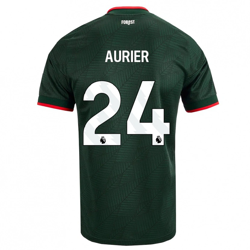Danxen Męski Serge Aurier #24 Ciemnozielony Czerwony Wyjazdowa Koszulka 2026/27 Koszulki Klubowe