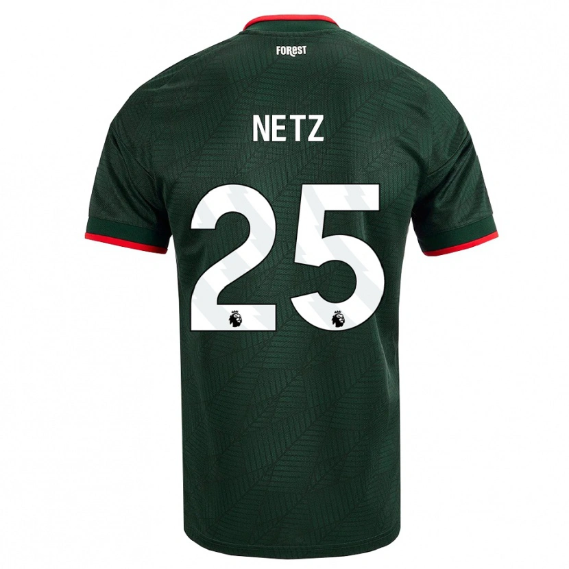 Danxen Męski Luca Netz #25 Ciemnozielony Czerwony Wyjazdowa Koszulka 2026/27 Koszulki Klubowe