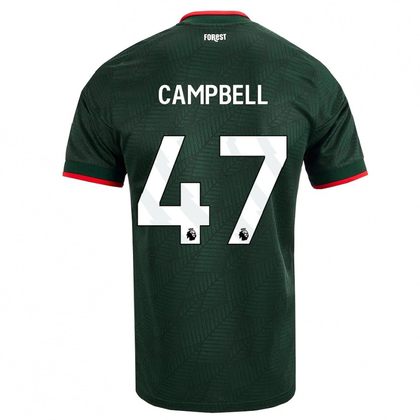 Danxen Męski Luke Campbell #47 Ciemnozielony Czerwony Wyjazdowa Koszulka 2026/27 Koszulki Klubowe