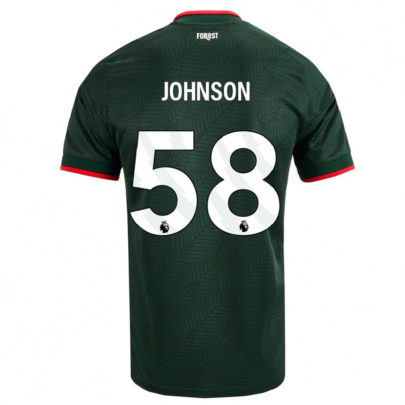 Danxen Męski Pharrell Johnson #58 Ciemnozielony Czerwony Wyjazdowa Koszulka 2026/27 Koszulki Klubowe