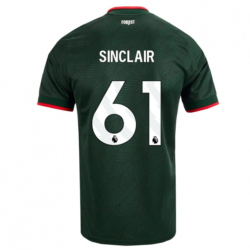 Danxen Męski Jimmy Sinclair #61 Ciemnozielony Czerwony Wyjazdowa Koszulka 2026/27 Koszulki Klubowe