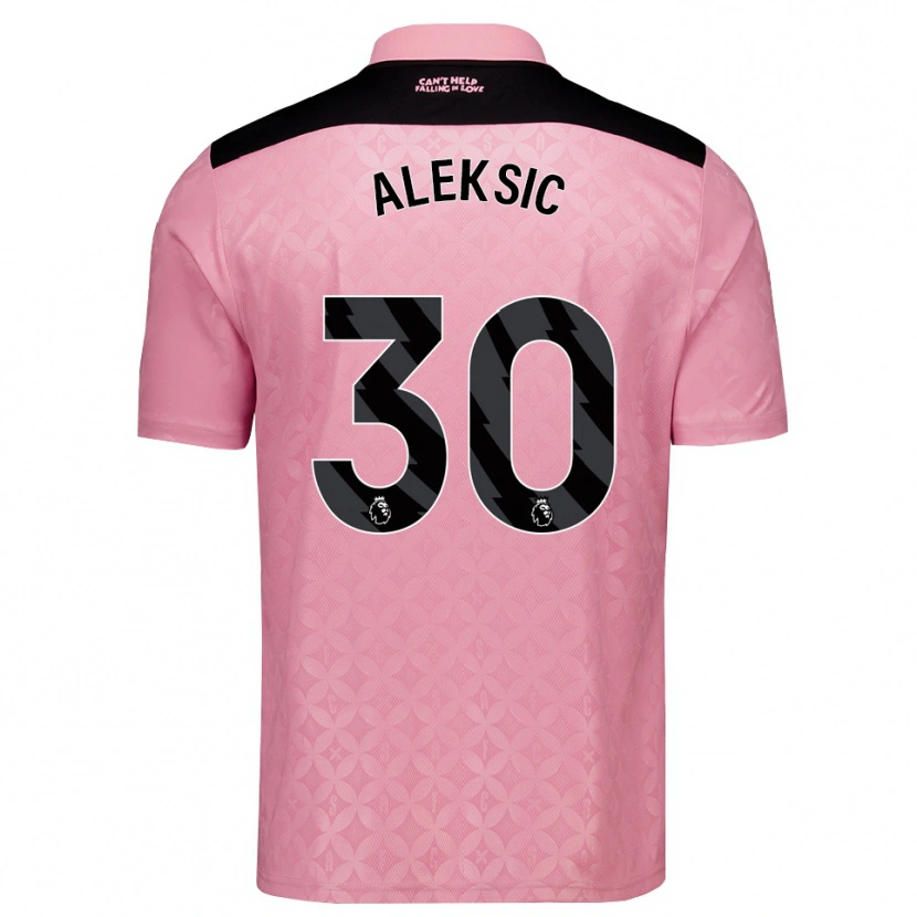 Danxen Męski Milan Aleksic #30 Jasnoróżowy Czarny Wyjazdowa Koszulka 2026/27 Koszulki Klubowe