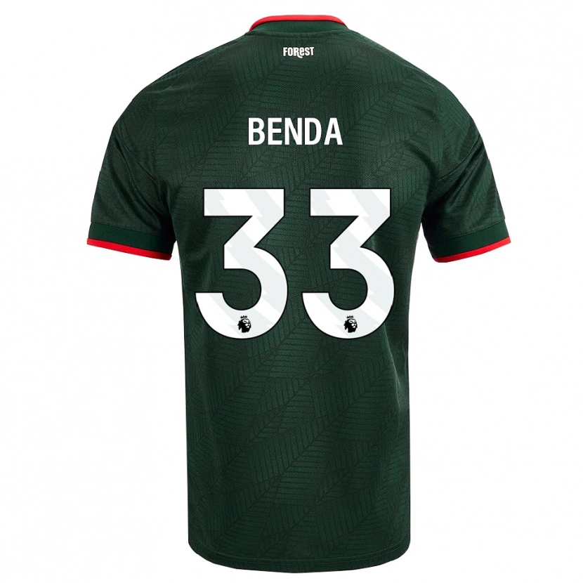 Danxen Męski Steven Benda #33 Ciemnozielony Czerwony Wyjazdowa Koszulka 2026/27 Koszulki Klubowe
