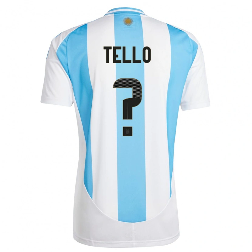 Danxen Dzieci Argentyna Alejandro Tello #0 Biało Niebieski Domowa Koszulka 24-26 Koszulki Klubowe
