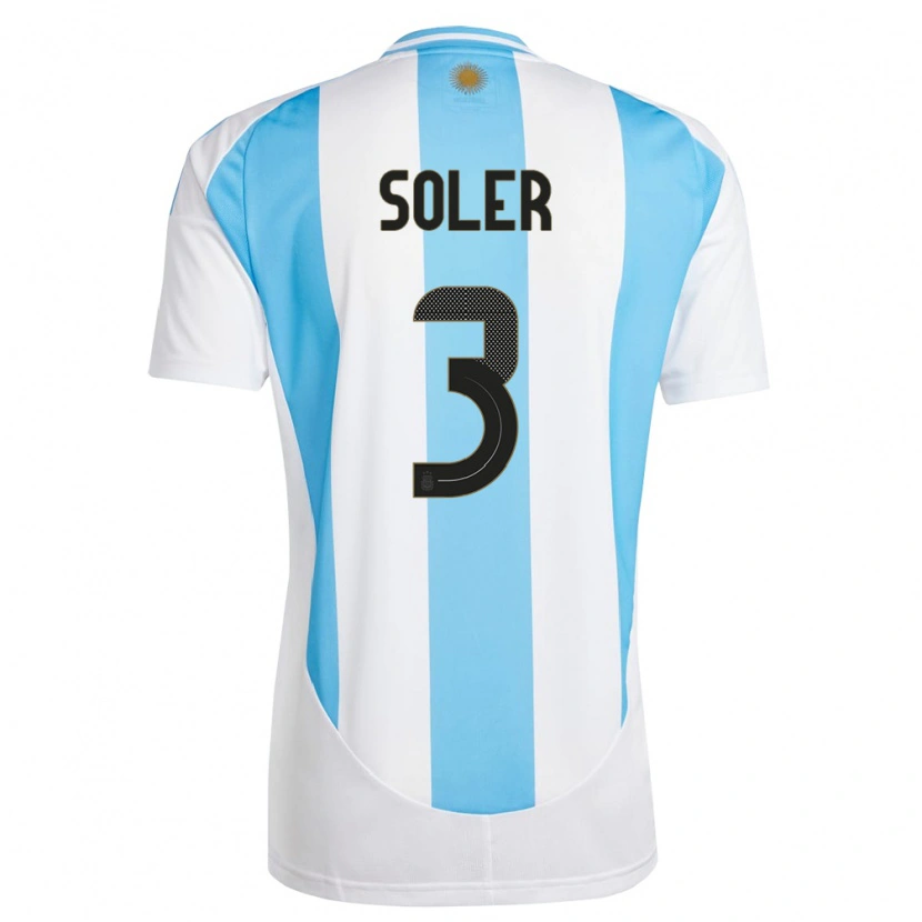 Danxen Dzieci Argentyna Julio Soler #3 Biało Niebieski Domowa Koszulka 24-26 Koszulki Klubowe