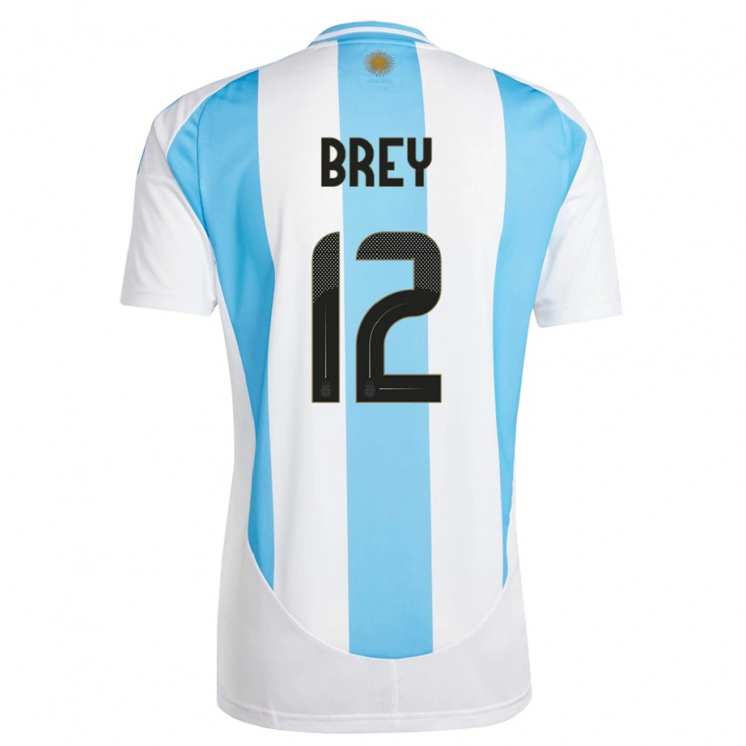 Danxen Dzieci Argentyna Leandro Brey #12 Biało Niebieski Domowa Koszulka 24-26 Koszulki Klubowe