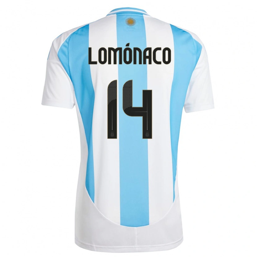 Danxen Dzieci Argentyna Kevin Lomónaco #14 Biało Niebieski Domowa Koszulka 24-26 Koszulki Klubowe