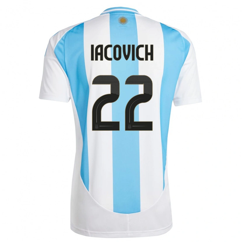 Danxen Dzieci Argentyna Fabricio Iacovich #22 Biało Niebieski Domowa Koszulka 24-26 Koszulki Klubowe