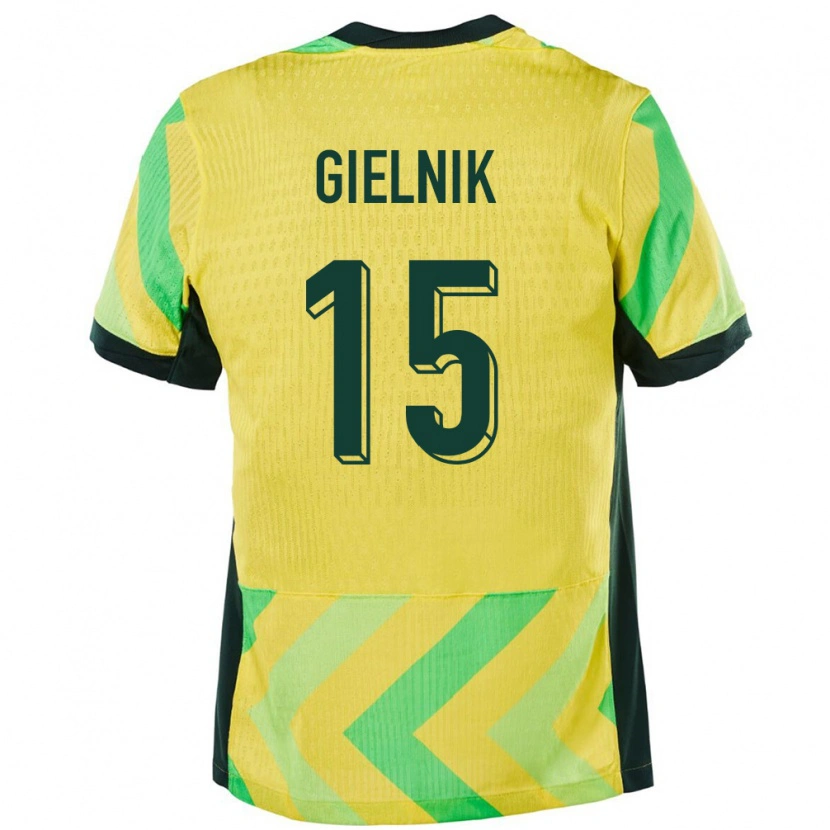 Danxen Dzieci Australia Emily Gielnik #15 Złoty Domowa Koszulka 24-26 Koszulki Klubowe