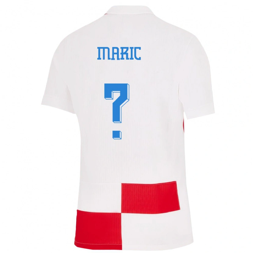 Danxen Dzieci Chorwacja Patrik Maric #0 Biało - Czerwony Domowa Koszulka 24-26 Koszulki Klubowe