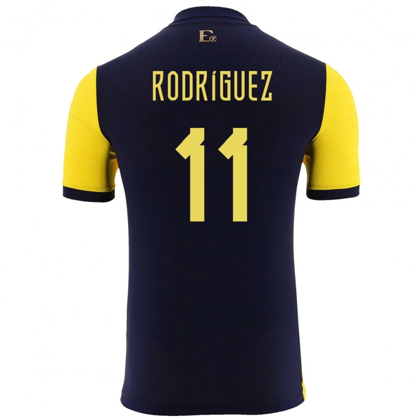 Danxen Dzieci Ecuador Kevin Rodríguez #11 Żółty Domowa Koszulka 24-26 Koszulki Klubowe