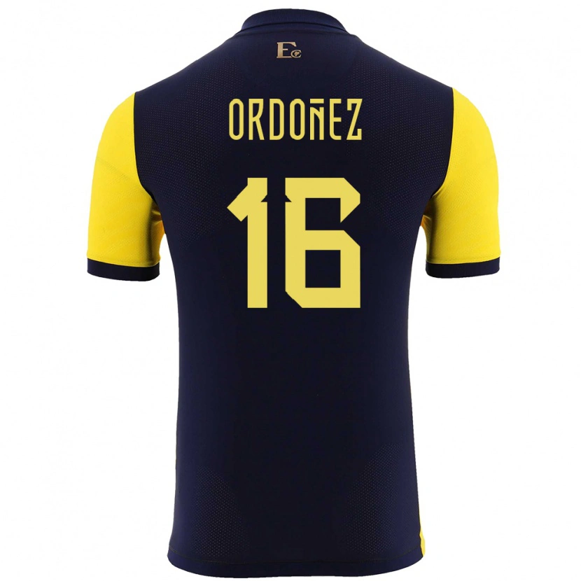 Danxen Dzieci Ecuador Joel Ordóñez #16 Żółty Domowa Koszulka 24-26 Koszulki Klubowe