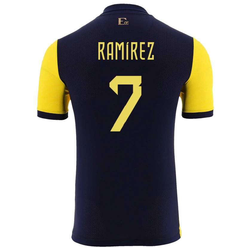 Danxen Dzieci Ecuador Jalmar Ramírez #7 Żółty Domowa Koszulka 24-26 Koszulki Klubowe
