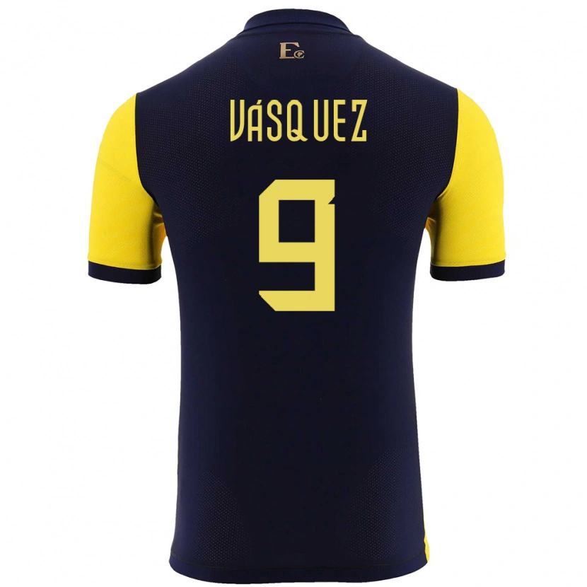 Danxen Dzieci Ecuador Yandri Vásquez #9 Żółty Domowa Koszulka 24-26 Koszulki Klubowe