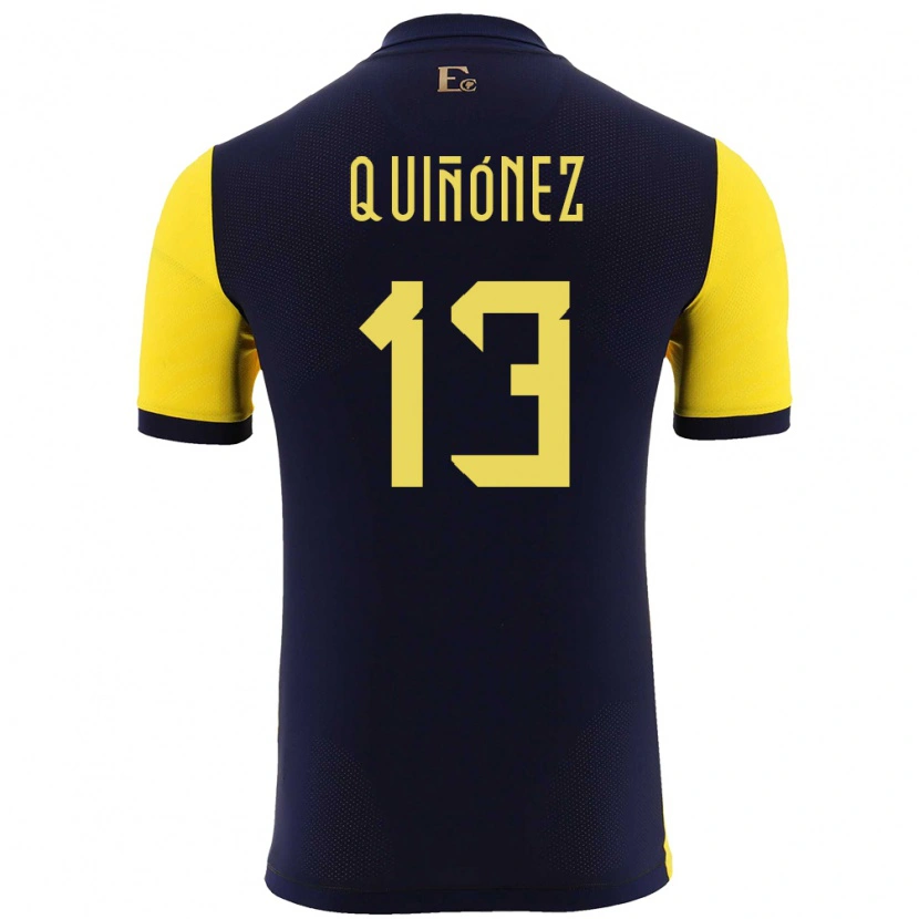 Danxen Dzieci Ecuador Joshué Quiñónez #13 Żółty Domowa Koszulka 24-26 Koszulki Klubowe
