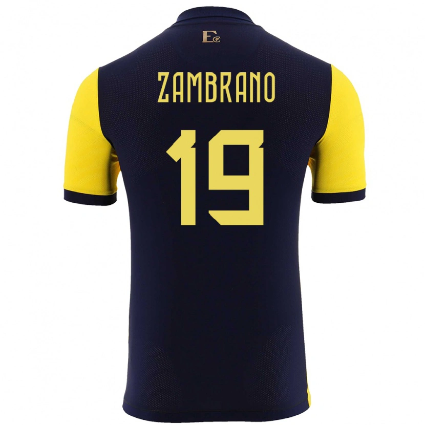 Danxen Dzieci Ecuador Cristhoper Zambrano #19 Żółty Domowa Koszulka 24-26 Koszulki Klubowe