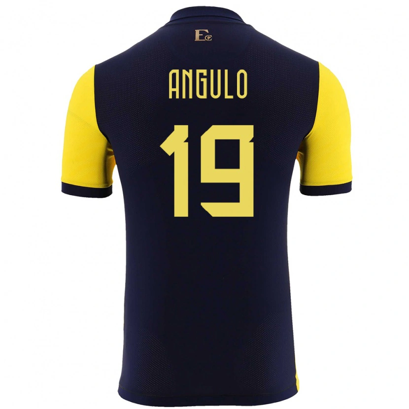 Danxen Dzieci Ecuador Juan Angulo #19 Żółty Domowa Koszulka 24-26 Koszulki Klubowe