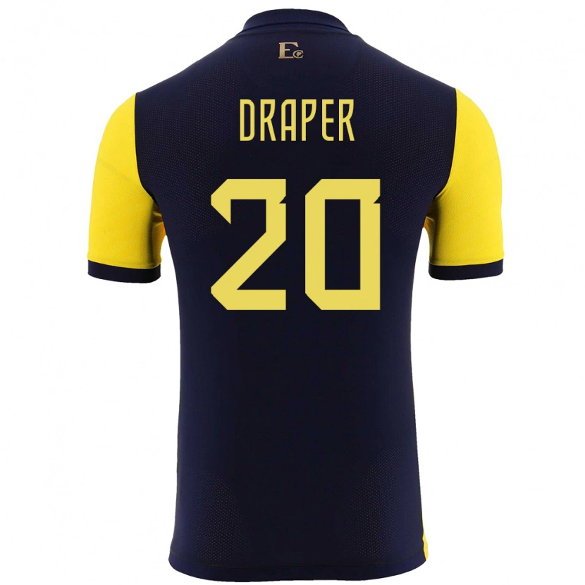Danxen Dzieci Ecuador Andrew Draper #20 Żółty Domowa Koszulka 24-26 Koszulki Klubowe