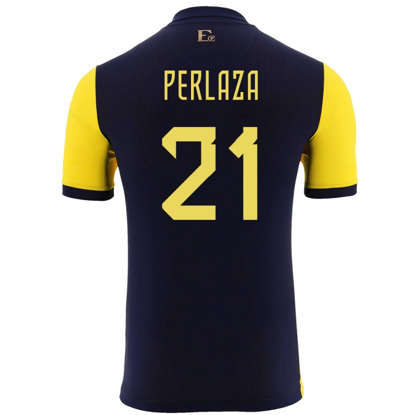 Danxen Dzieci Ecuador Ronald Perlaza #21 Żółty Domowa Koszulka 24-26 Koszulki Klubowe