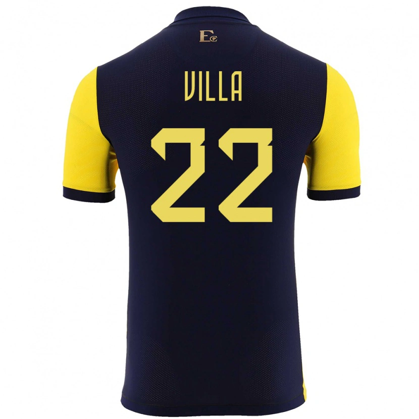 Danxen Dzieci Ecuador Alexis Villa #22 Żółty Domowa Koszulka 24-26 Koszulki Klubowe