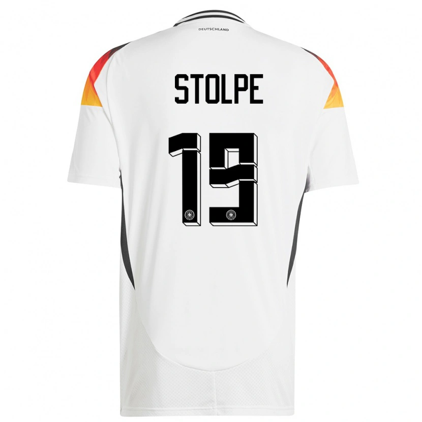 Danxen Dzieci Niemcy Robin Stolpe #19 Biały Domowa Koszulka 24-26 Koszulki Klubowe