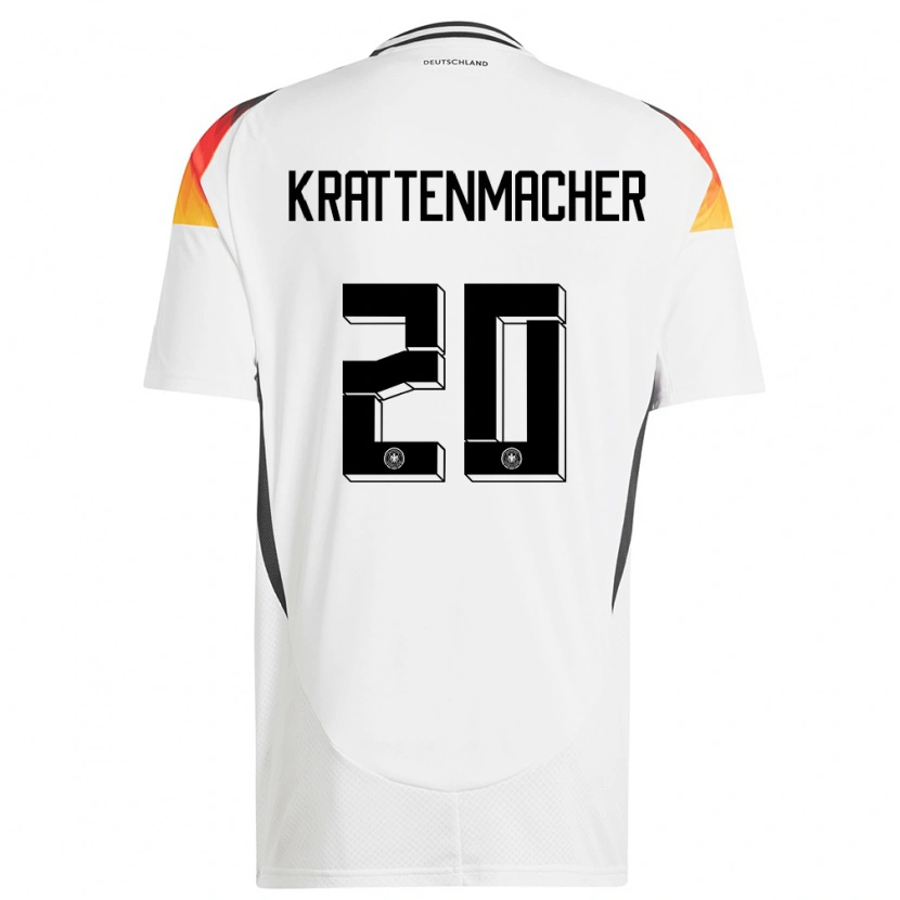 Danxen Dzieci Niemcy Maurice Krattenmacher #20 Biały Domowa Koszulka 24-26 Koszulki Klubowe