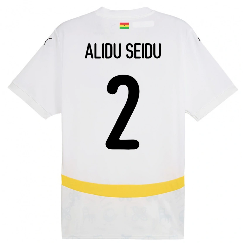 Danxen Dzieci Ghana Alidu Seidu #2 Biały Domowa Koszulka 24-26 Koszulki Klubowe