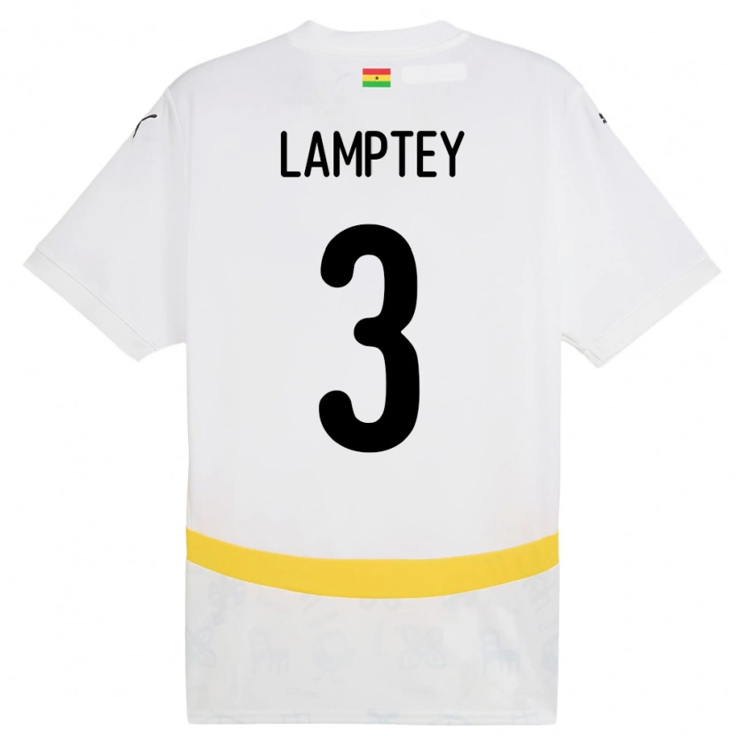 Danxen Dzieci Ghana Tariq Lamptey #3 Biały Domowa Koszulka 24-26 Koszulki Klubowe
