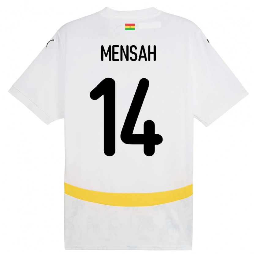 Danxen Dzieci Ghana Gideon Mensah #14 Biały Domowa Koszulka 24-26 Koszulki Klubowe
