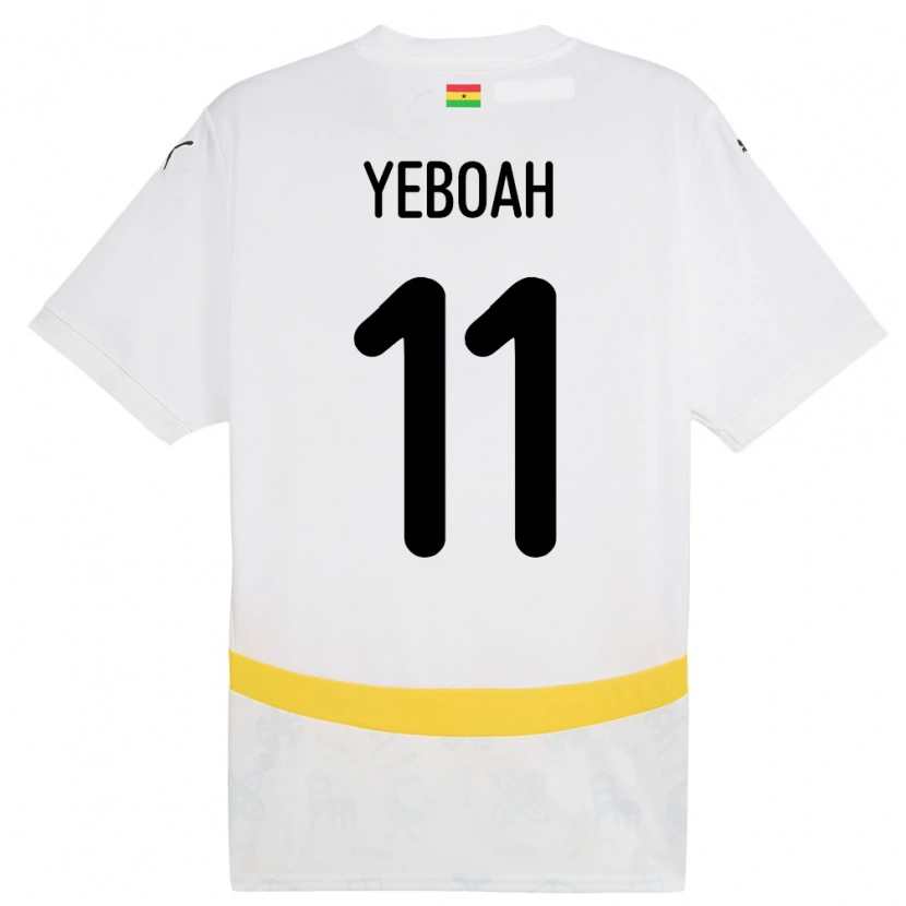 Danxen Dzieci Ghana Emmanuel Yeboah #11 Biały Domowa Koszulka 24-26 Koszulki Klubowe