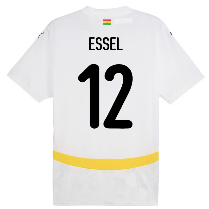 Danxen Dzieci Ghana Aaron Essel #12 Biały Domowa Koszulka 24-26 Koszulki Klubowe