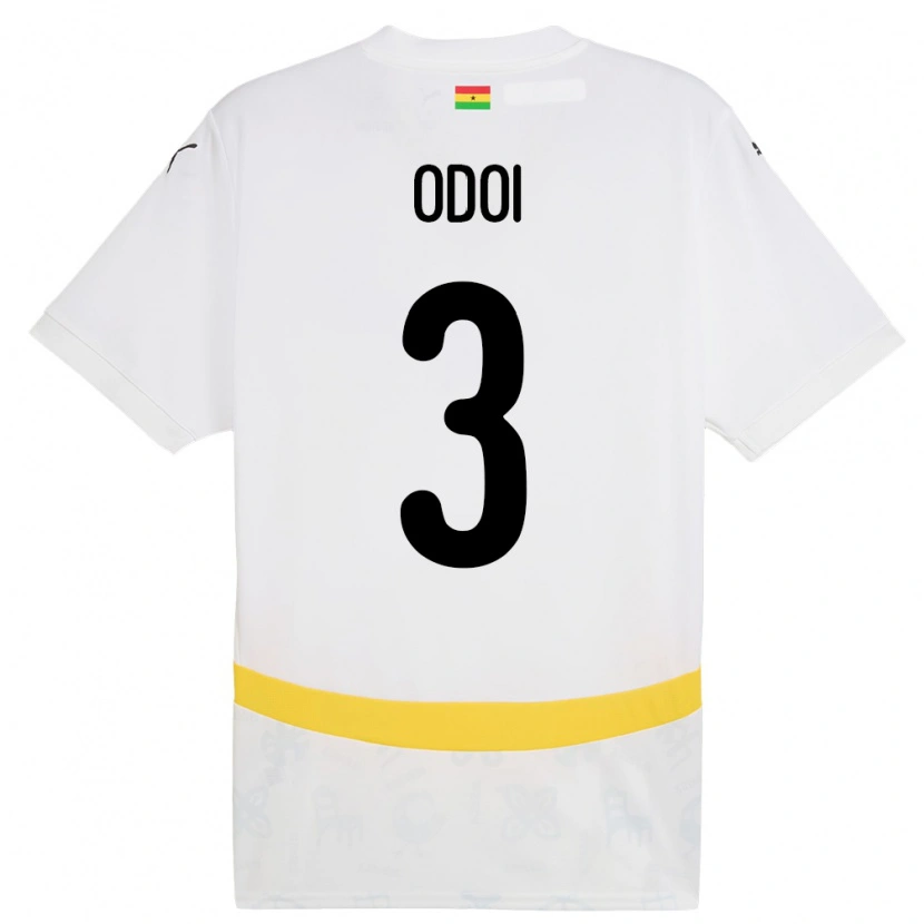 Danxen Dzieci Ghana Denis Odoi #3 Biały Domowa Koszulka 24-26 Koszulki Klubowe