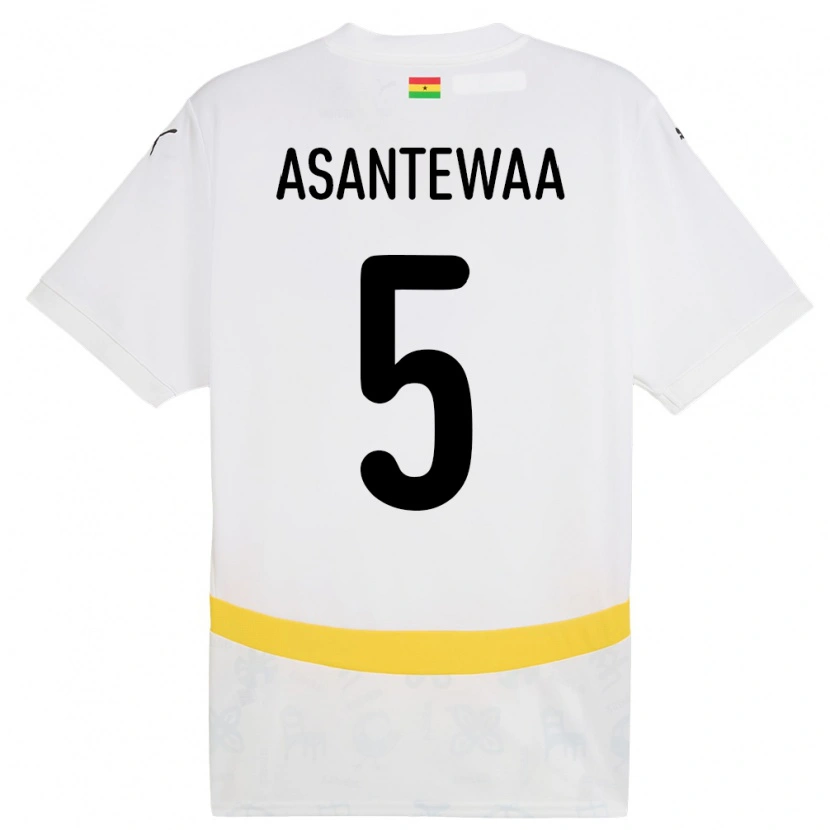 Danxen Dzieci Ghana Grace Asantewaa #5 Biały Domowa Koszulka 24-26 Koszulki Klubowe