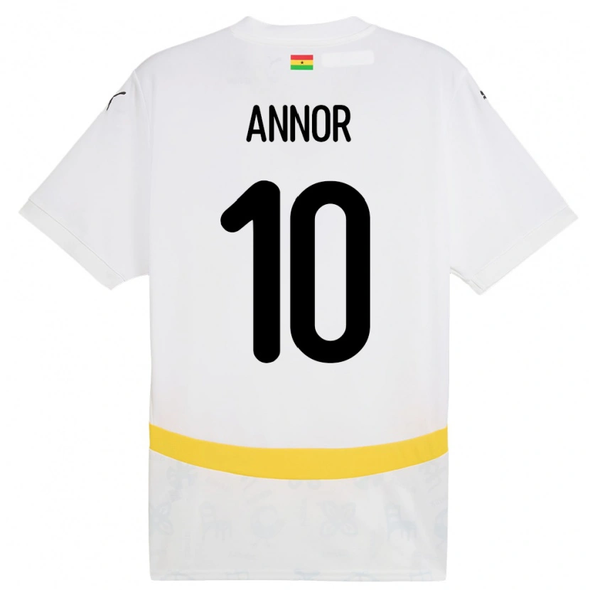 Danxen Dzieci Ghana Emmanuel Annor #10 Biały Domowa Koszulka 24-26 Koszulki Klubowe