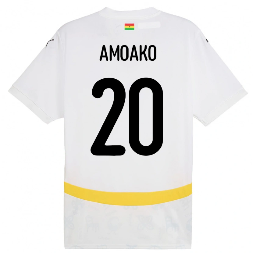 Danxen Dzieci Ghana Linda Amoako #20 Biały Domowa Koszulka 24-26 Koszulki Klubowe