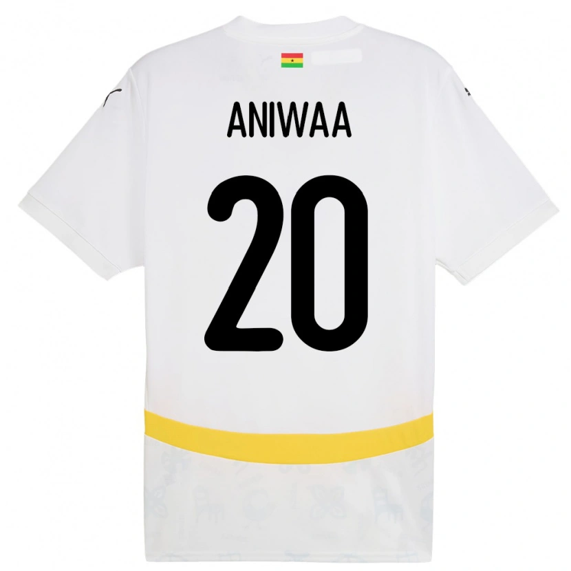 Danxen Dzieci Ghana Louisa Aniwaa #20 Biały Domowa Koszulka 24-26 Koszulki Klubowe
