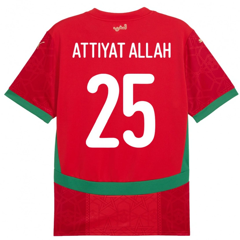 Danxen Dzieci Maroko Yahia Attiyat Allah #25 Czerwony Domowa Koszulka 24-26 Koszulki Klubowe