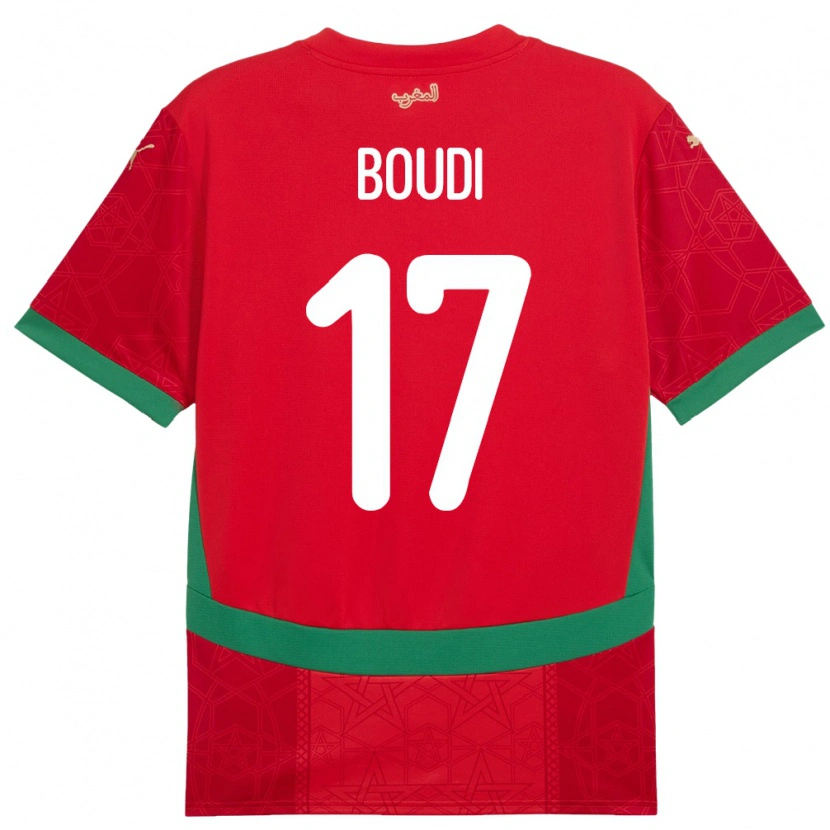 Danxen Dzieci Maroko Said Boudi #17 Czerwony Domowa Koszulka 24-26 Koszulki Klubowe