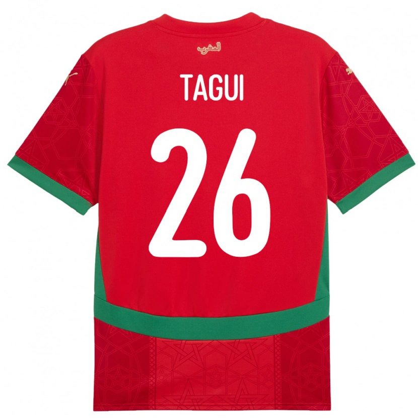 Danxen Dzieci Maroko Salah-Eddine Tagui #26 Czerwony Domowa Koszulka 24-26 Koszulki Klubowe