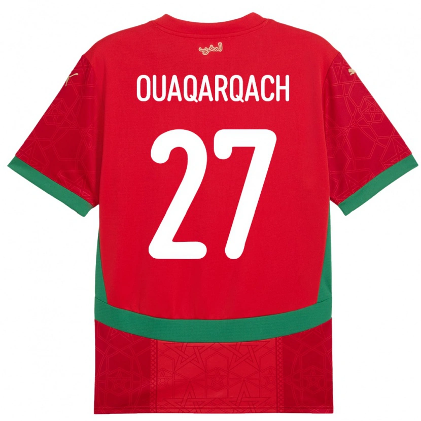 Danxen Dzieci Maroko Abdelkader Ouaqarqach #27 Czerwony Domowa Koszulka 24-26 Koszulki Klubowe