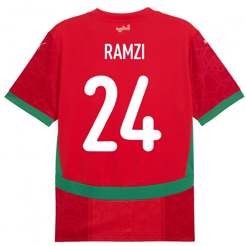 Danxen Dzieci Maroko Achraf Ramzi #24 Czerwony Domowa Koszulka 24-26 Koszulki Klubowe