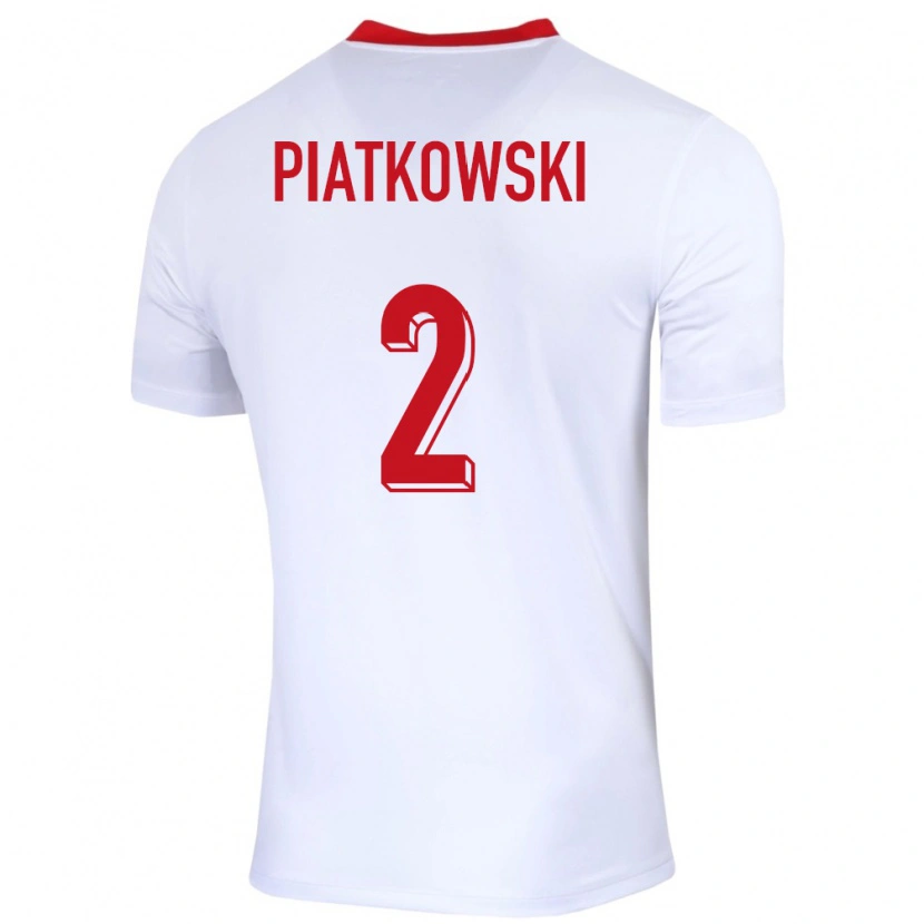 Danxen Dzieci Polska Kamil Piatkowski #2 Biały Domowa Koszulka 24-26 Koszulki Klubowe