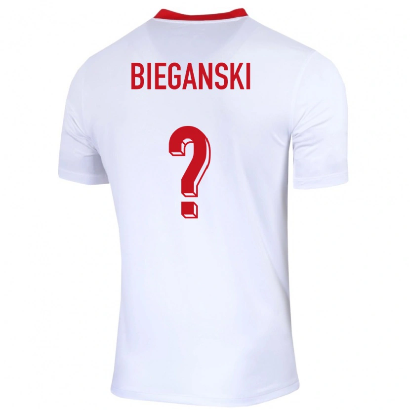 Danxen Dzieci Polska Jan Bieganski #0 Biały Domowa Koszulka 24-26 Koszulki Klubowe