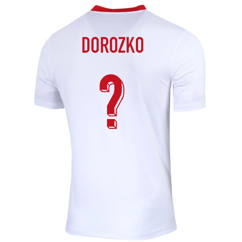 Danxen Dzieci Polska Jan Dorozko #0 Biały Domowa Koszulka 24-26 Koszulki Klubowe