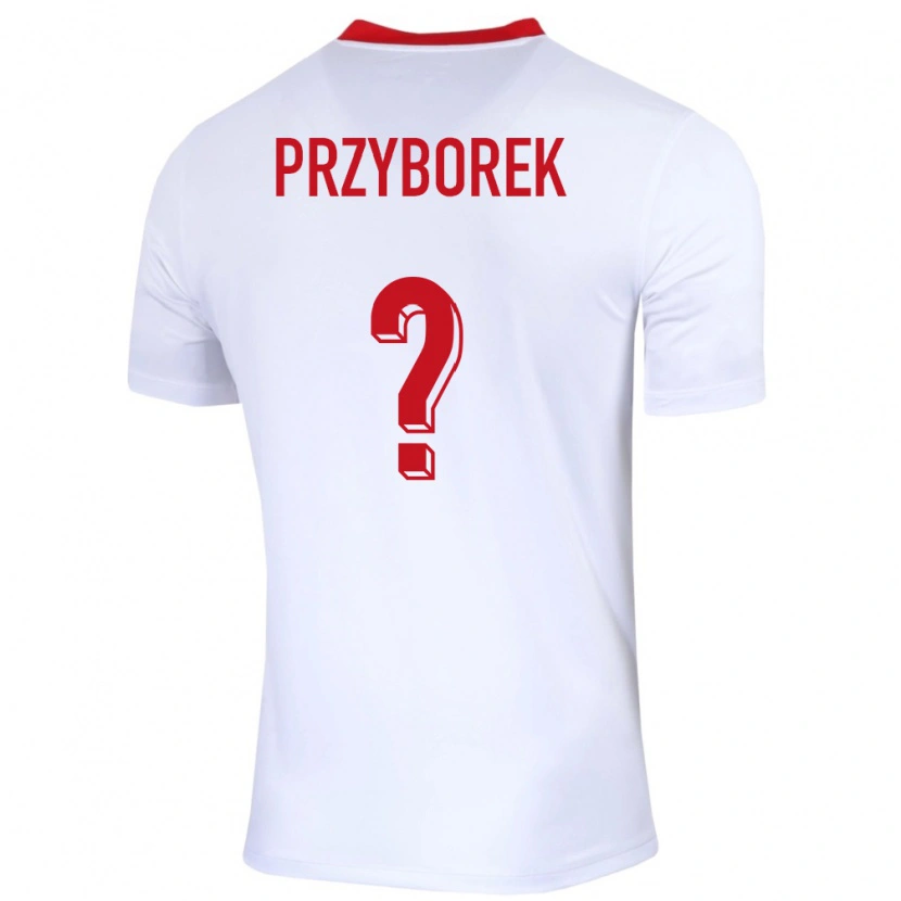 Danxen Dzieci Polska Adrian Przyborek #0 Biały Domowa Koszulka 24-26 Koszulki Klubowe