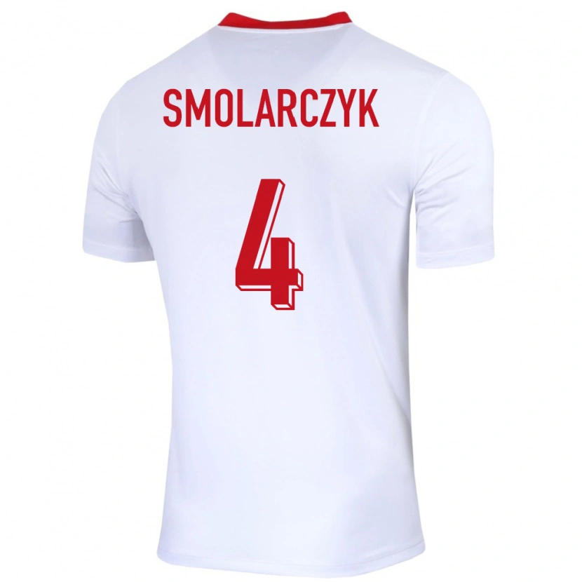 Danxen Dzieci Polska Bartlomiej Smolarczyk #4 Biały Domowa Koszulka 24-26 Koszulki Klubowe